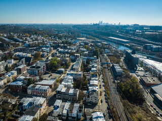 Wall Mural - Aerial Drone of Manayunk 