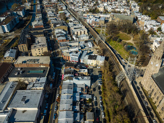 Wall Mural - Aerial Drone of Manayunk 