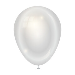 Realistic white balloon illustration on isolated background