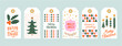 © THE RESOURCES GARDEN - Set christmas gift tags set with hand drawn doodles leafs and lettering. Vector hand drawn illustration