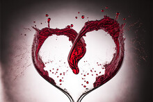 Wine Splash In The Shape Of A Heart