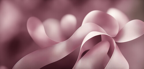 Poster - soft and dreamy close-up pink ribbon background. beautiful sepia tones and curving composition. perf