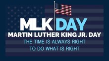 16 January Mlk Day Martin Luther King.jr Day The Time Is Always Right To Do What Is Right Animation Video Background