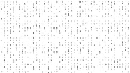 Aufkleber - Binary code. White number pattern. Computer data. Zero and one symbols. Digital matrix backdrop. Software encryption. Coding algorithm. Security technology. Vector texture background