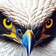 Powerful eagle close-up portrait ,made with Generative AI