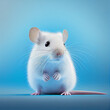 a Illustration for a very  cutte Mouse on a blue Background   