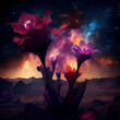 A Illustration of a night Flower of a Magic Background.