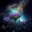 A Illustration of a night Flower of a Magic Background.