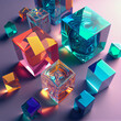 a abstract illustration of colorful cubes