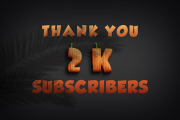 2 K subscribers celebration greeting banner with Pumpkin Design