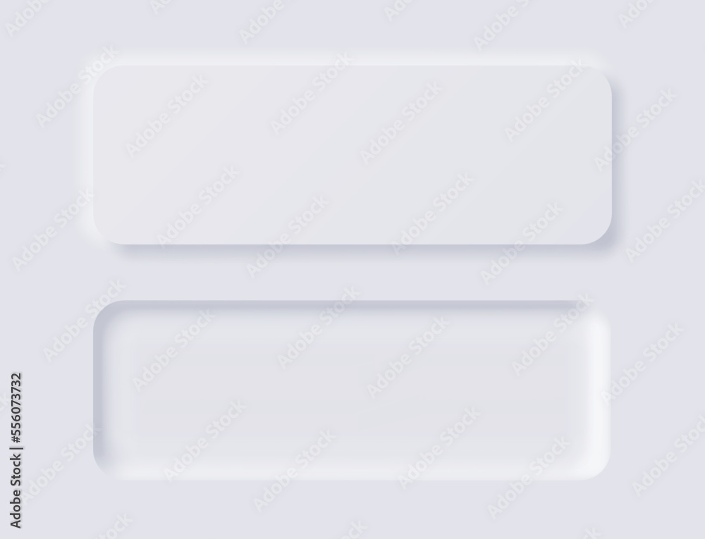 White button Neumorphism design elements vector set, Button and Element for UI Web design or Application UI Design.