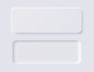 White button Neumorphism design elements vector set, Button and Element for UI Web design or Application UI Design.