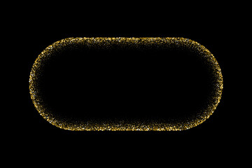 Wall Mural - oval gold frame from glitters with bright glow light effect vector illustration. abstract golden ell