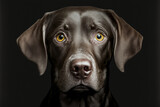 Fototapeta Londyn - Beautiful dog in front of a black background