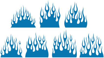 Fire flames isolated template. Tribal design. Car stickers. Icon fire illustration. Multiple shape tattoo