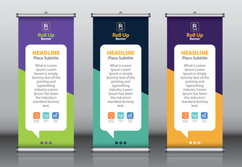 Wall Mural - Roll up banner design template vector, abstract background, modern x-banner, rectangle size