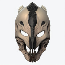 Alien Skull Mask. Digital Illustration. Generative AI. Isolated On White.