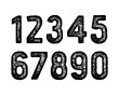 Distressed numeral 0-9 symbol illustration