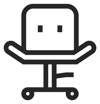 Office chair icon. Work seat line symbol