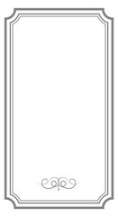 Poster - blank rectangular frame with vintage calligraphic decoration
