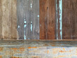 Light brown color shade of wood plank texture. Old vintage style of wooden wall on top view.