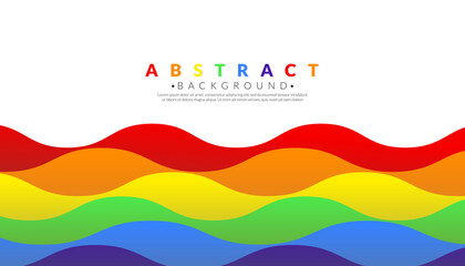 Wall Mural - Abstract rainbow curved background. Multicolored wave concept. Vector illustration.