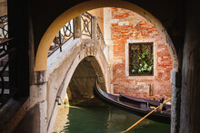 Gongola Hidden In A Corner Of Venice