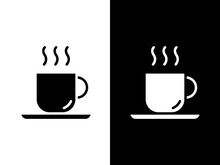 Art Illustration Design Concpet Icon Black White Logo Isolated Symbol Of Coffee Cup