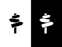 Art Illustration Design Concpet Icon Black White Logo Isolated Symbol Of Way Street Wood