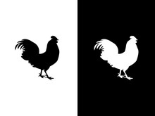 Art Illustration Design Concpet Icon Black White Logo Isolated Symbol Of Chicken