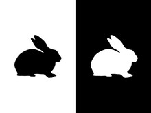 Art Illustration Design Concpet Icon Black White Logo Isolated Symbol Of Rabbit