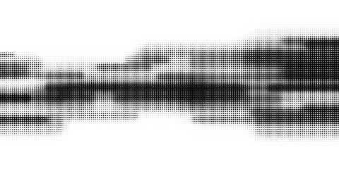 Poster - Monochrome printing raster, abstract vector halftone background.