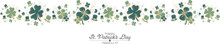 Happy St. Patrick's Day Banner. Transparent Background.	