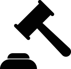 Fototapete - Judge gavel Icon Vector . Hammer icon