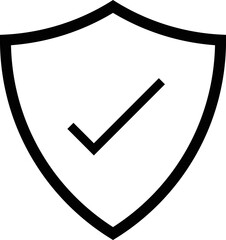 Poster - Shield icon vector with mark . Shield check mark icon