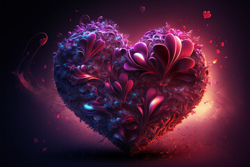 Wall Mural - valentine background with heart, Generative A