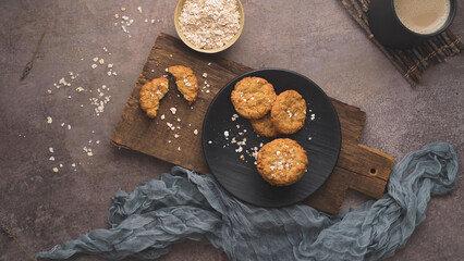 Canvas Print - Homemade oatmeal raisin cookies