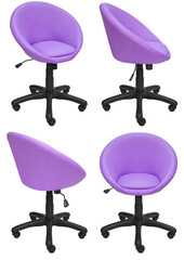 Office computer chair. Isolated from the background. View from different sides