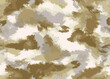 Full seamless watercolor camouflage texture print pattern. Usable for Jacket Pants Shirt and Shorts. Army textile fabric. Unique tie dye military camo. Vector illustration.