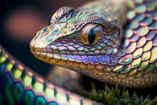 Close Up Of A Lizard. Computer-generated 3D Image.