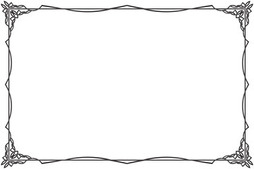 Poster - Rectangle of frame border vector. Swirl design black on white background. Design print for illustration, card, greeting, background. Set 12