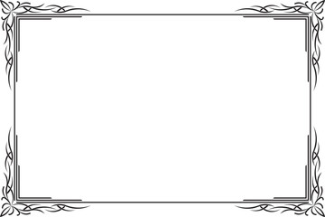 Poster - Rectangle of frame border vector. Design swirl black on white background. Design print for illustration, card, greeting, background. Set 26