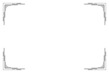 Poster - Rectangle of frame border vector. Design swirl black on white background. Design print for illustration, card, greeting, background. Set 22
