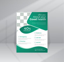 Medical Flyer Health Care poster design A4 size template with photo