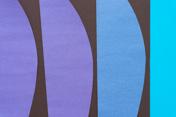 Wall Mural - purple and blue paper shapes on smooth brown and blue background