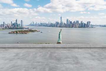 Wall Mural - Skyscrapers Cityscape Downtown, New York Skyline Buildings. Beautiful Real Estate. Day time. Empty rooftop View. Success concept.