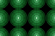 Spiral Green Black Light Circles Pattern Whirl Bright Shine Circular Lights