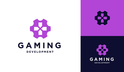 Game development game configuration logo icon vector illustration
