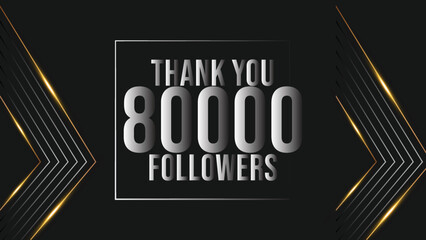Thank you banner for social 80k friends and followers. Thank you 80000 followers
