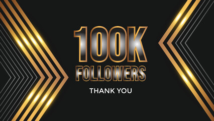 Wall Mural - celebration 100000 subscribers template for social media. 100k followers thank you
